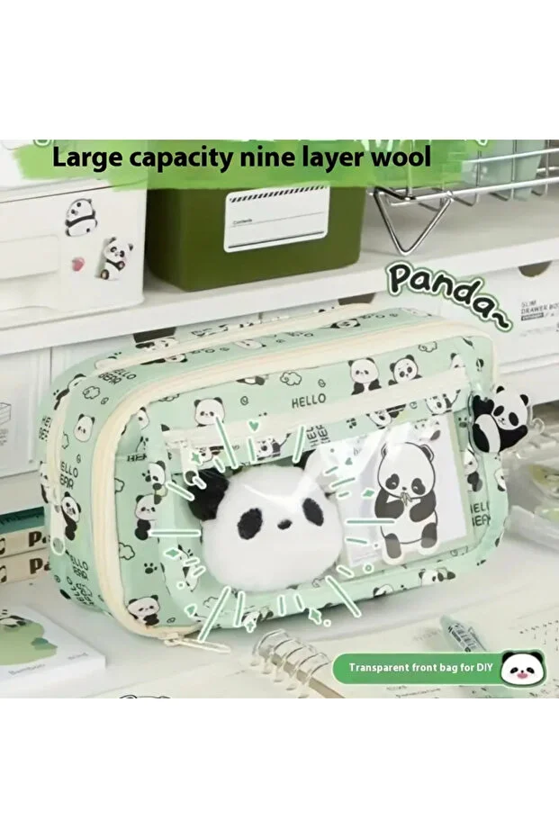 2025 Yeni kızlar kalem kutusu panda(Peluş bir broş+ bebek+5 det stickers+2 klip) 2025 Yeni kızlar kalem kutusu panda(Peluş bir broş+ bebek+5 det stickers+2 klip)